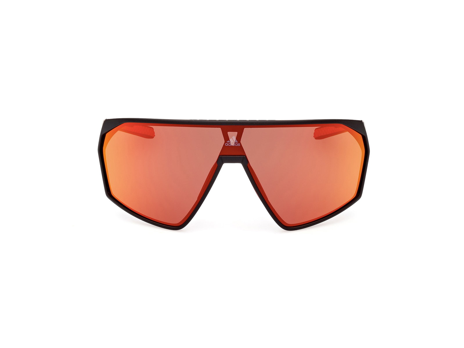 Das Bild zeigt die Adidas Sport Sonnenbrille SP0073 in matt schwarz von vorne.